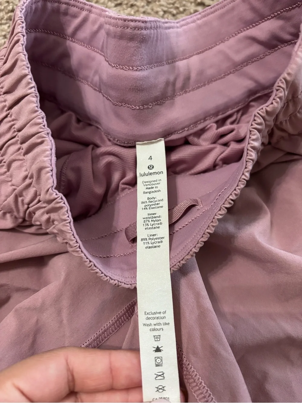 Lululemon Track That Mid-Rise Lined Short Wisteria Purple Size 4